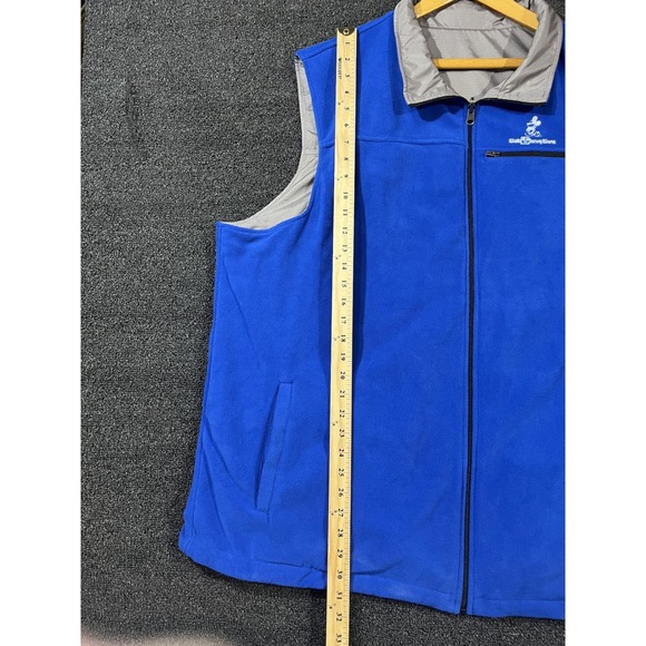 Walt Disney World Mickey Mouse Blue Fleece Full Zip Vest Mens XXXL Plus Size - Picture 7 of 12